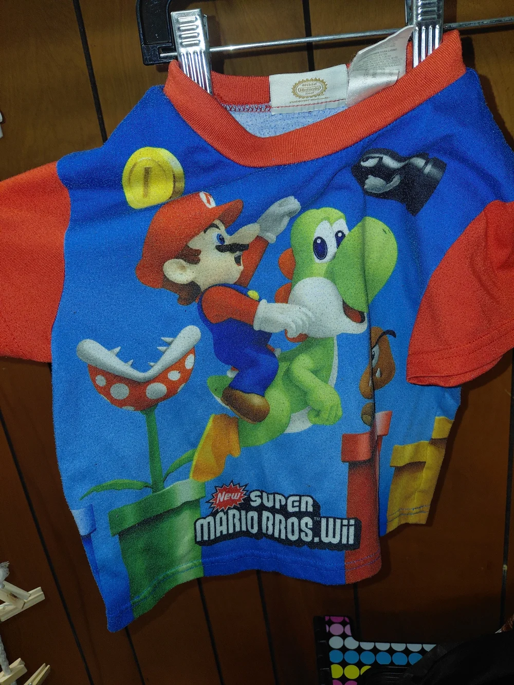 Super Mario Bros. Wii Kids Tee - Blue & Red And Yoda Pants S 4/5